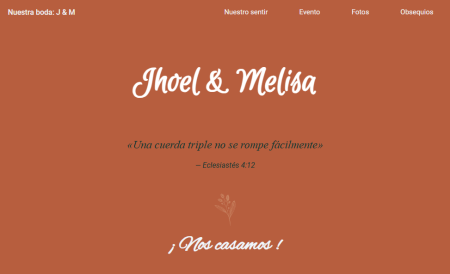 ENY eventos - Invitaciones en línea: Bodas - Vista en computador