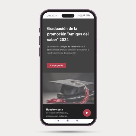 ENY eventos - Invitaciones en línea: Graduación - Invitación modelo 2 en celular
